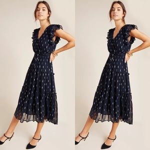 Anthropologie Midnight Shimmer Midi Dress